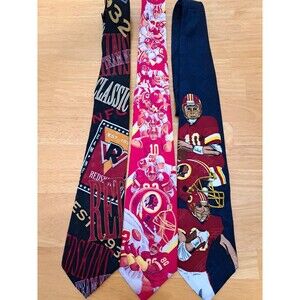 3 VTG 1990s Washington Redskins NFL Team Neck Ties Ralph Marlin Made in USA